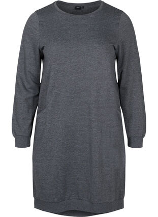 Robe pull chinée avec poches, Black, Packshot image number 0