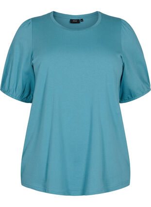 T-shirt en coton avec manches 2/4, Brittany Blue, Packshot image number 0