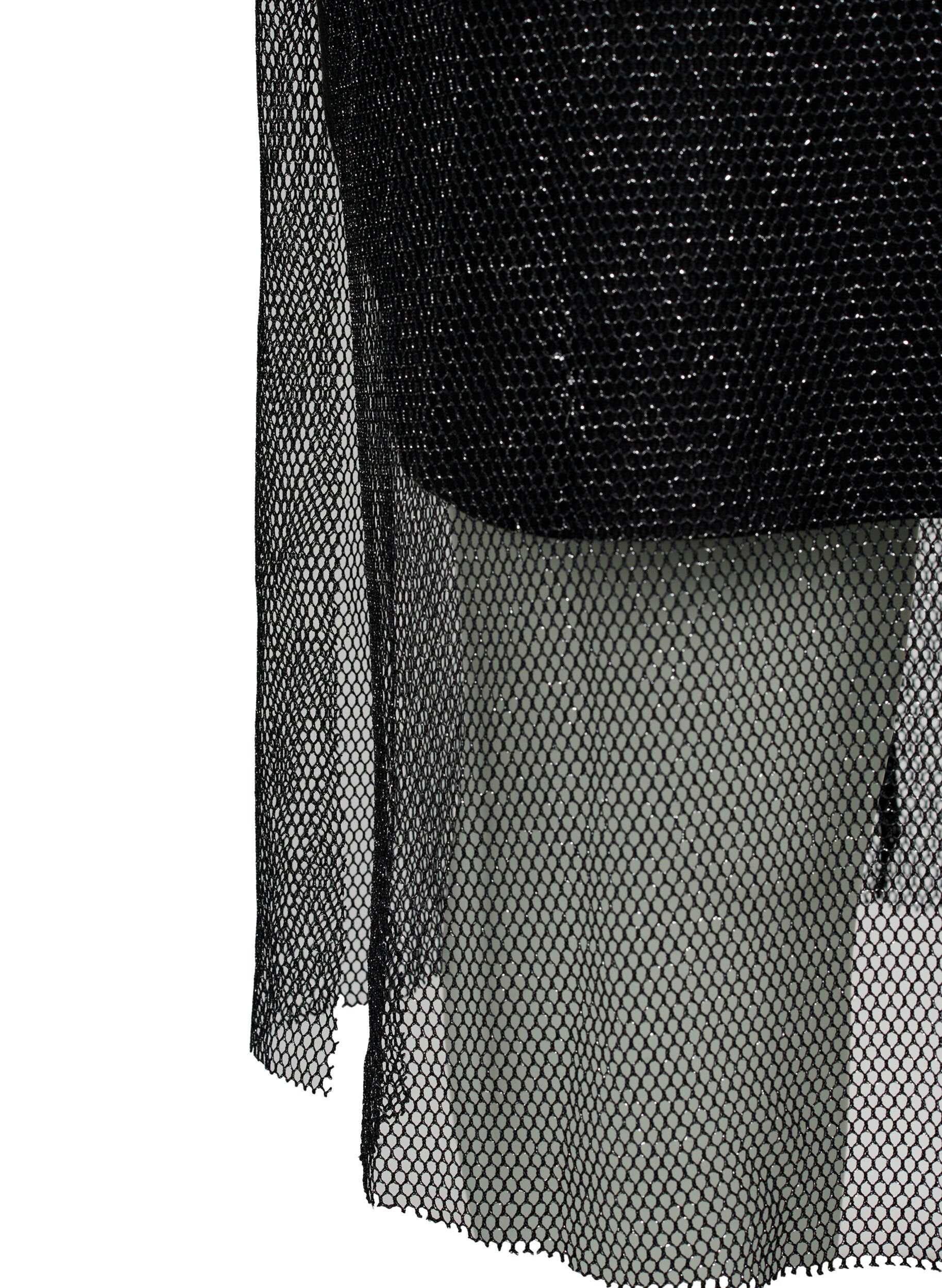 Zizzi Robe filet &agrave; manches longues, Black w. Silver, Packshot image number 3