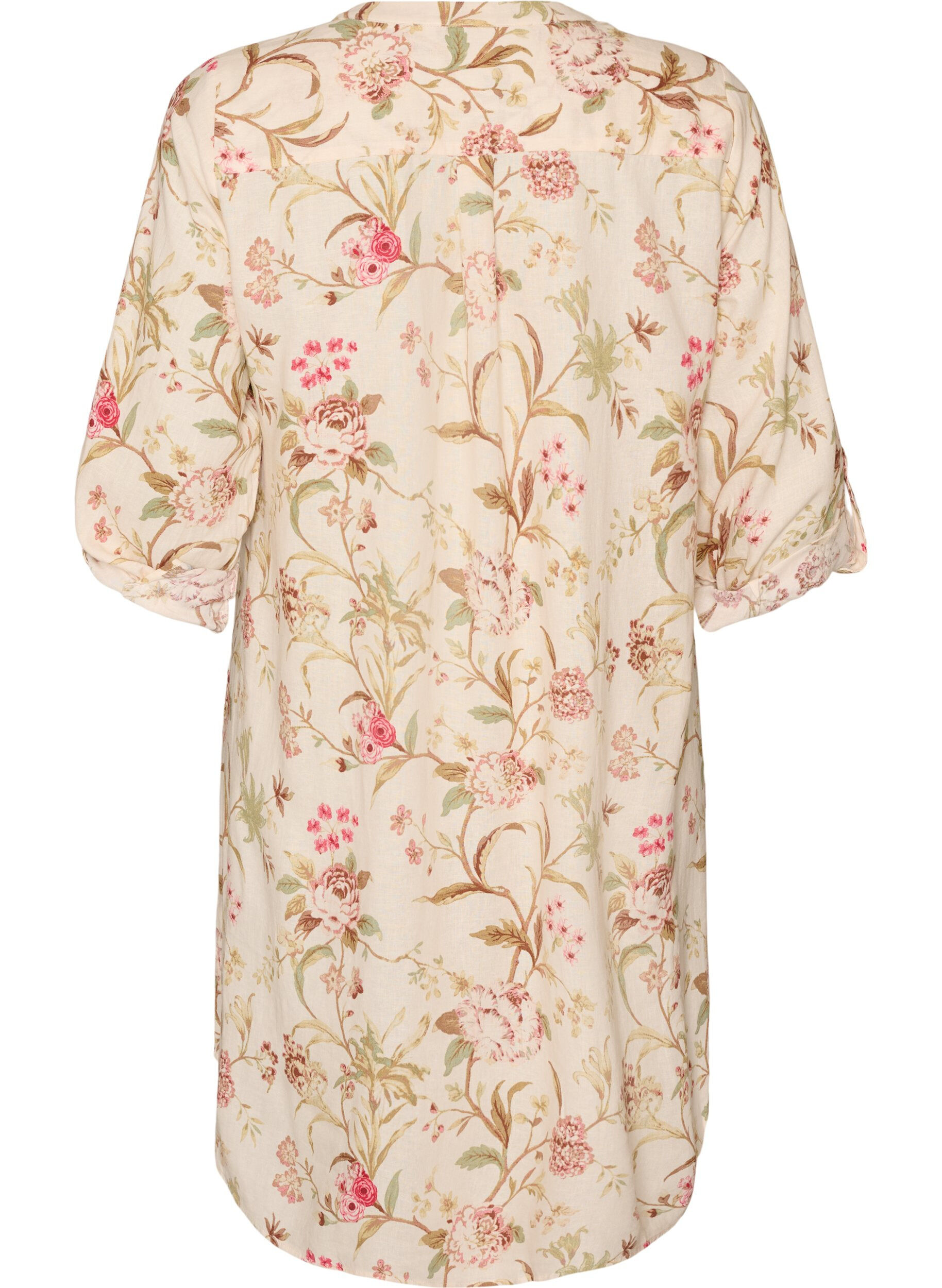 ZizziChemise longue en lin et viscose, Vanille, Packshot image number 1