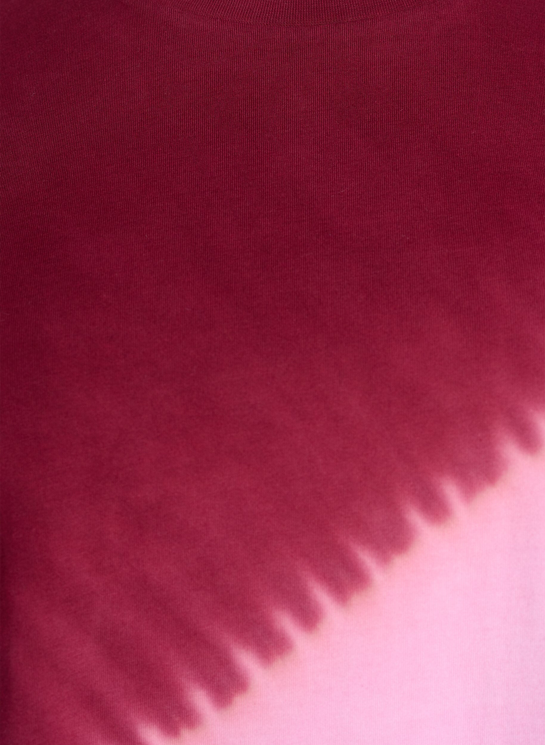 Zizzi T-shirt dip-dye en coton biologique, Rouge, Packshot image number 2