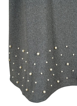 Blouse avec perles et manches 3/4, Dark Grey Melange, Packshot image number 3