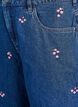 Shorts en jean avec des fleurs brod&eacute;es, Bleu intense, Packshot image number 2