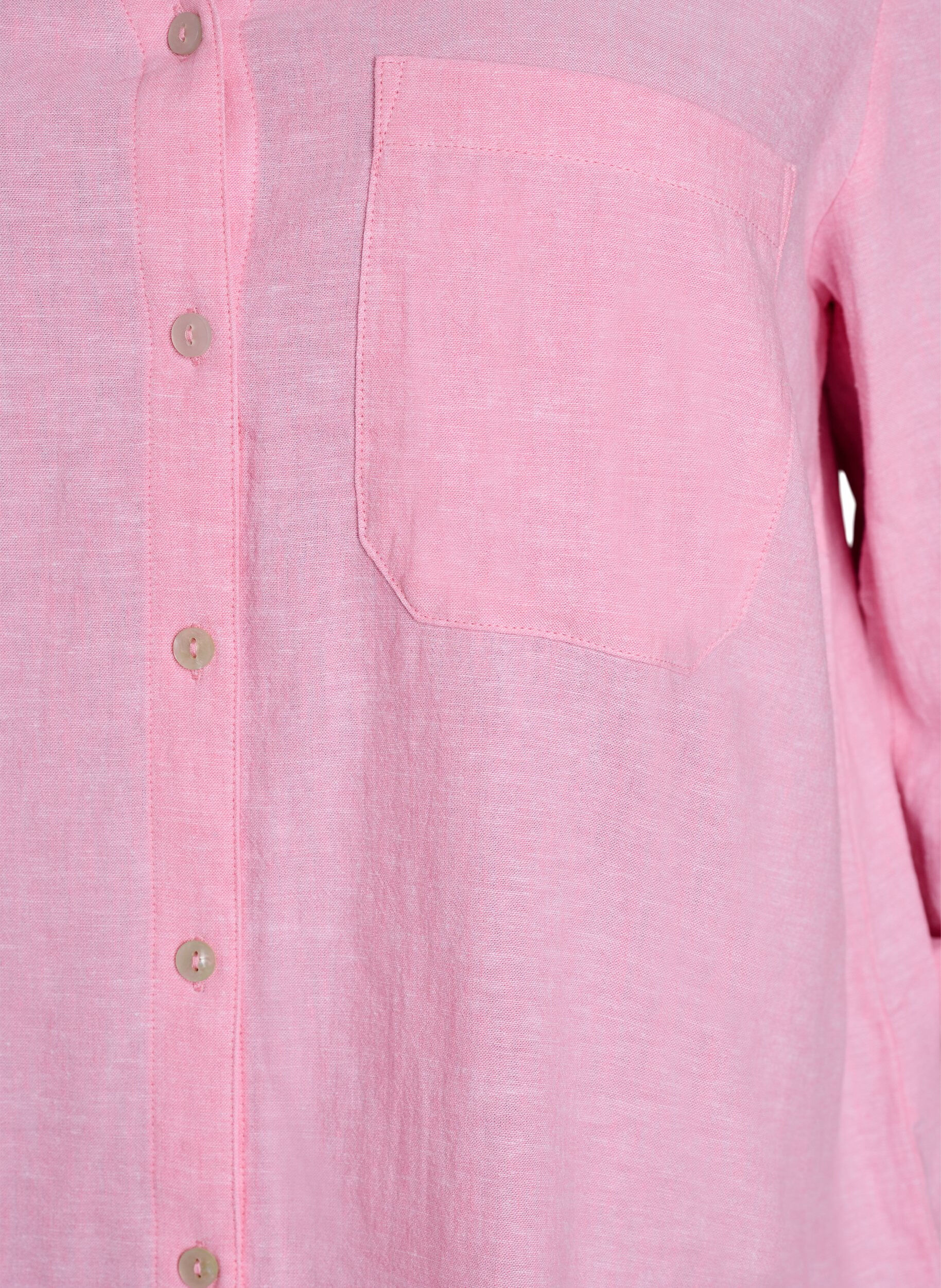 ZizziChemise en lin et viscose avec manches 3/4, Rose, Packshot image number 2