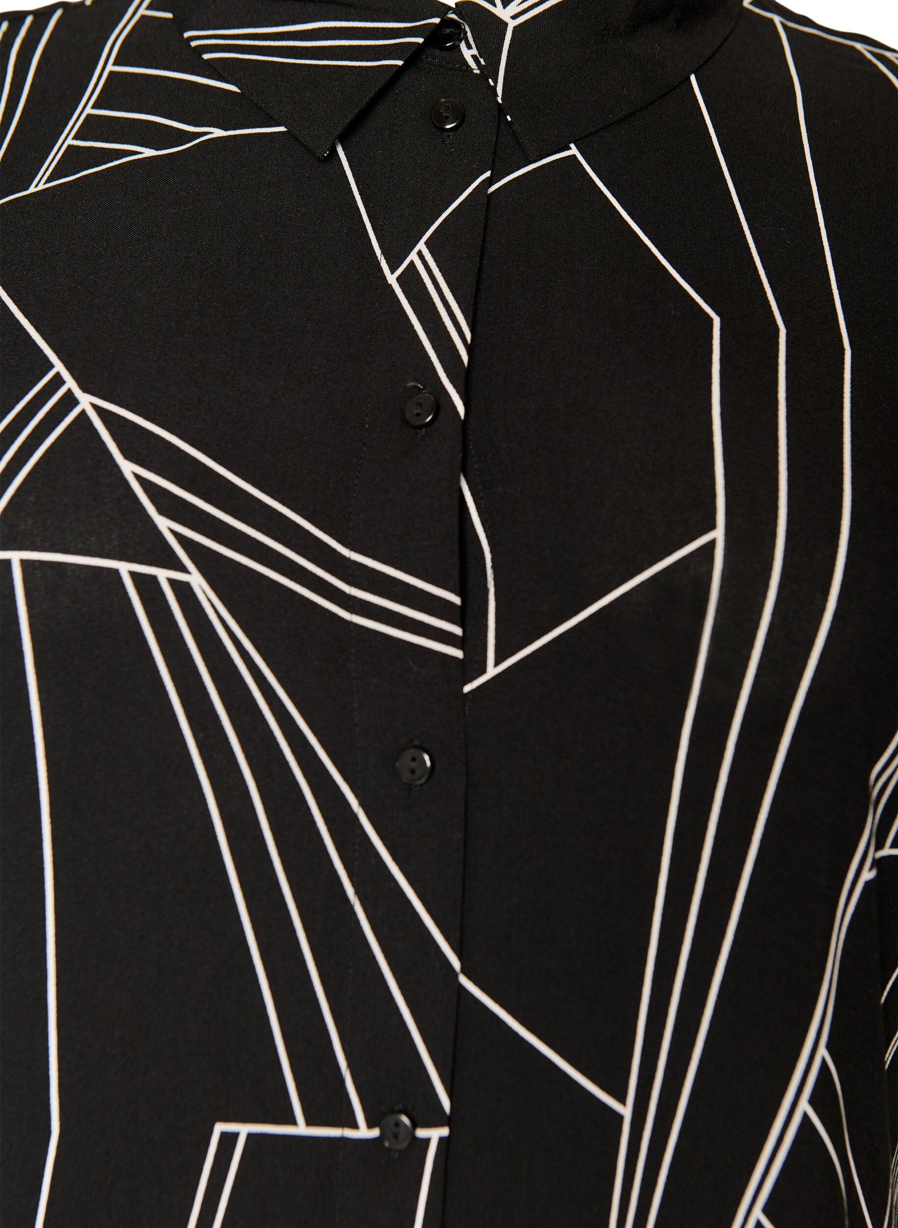 Zizzi Chemise longue ample en viscose, Noir, Packshot image number 2