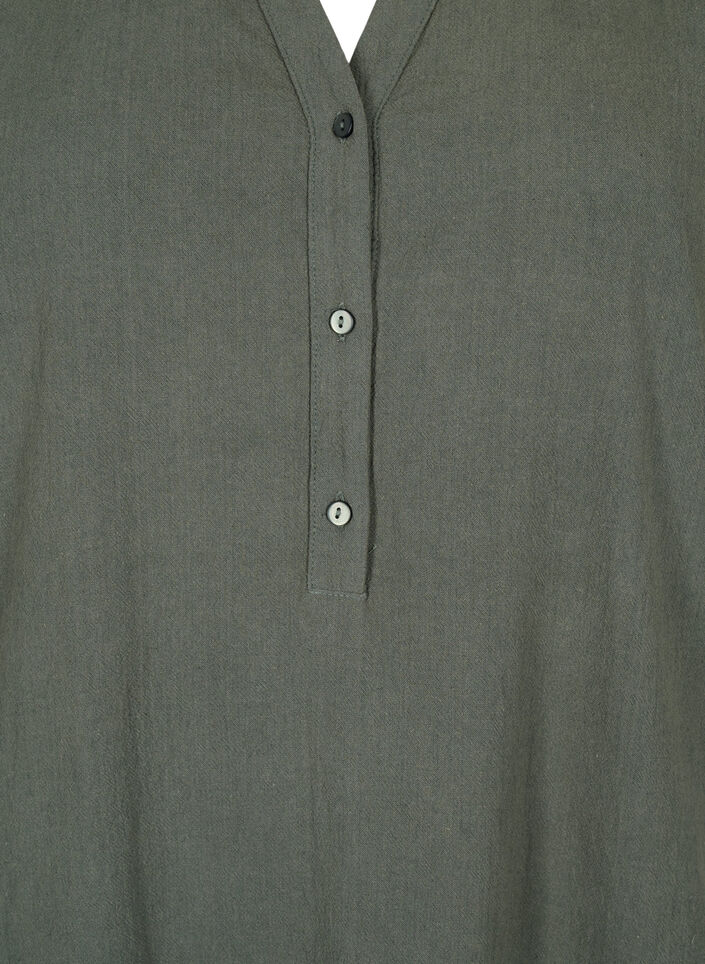 FLASH - Robe midi &agrave; manches courtes en coton, Balsam Green, Packshot image number 2