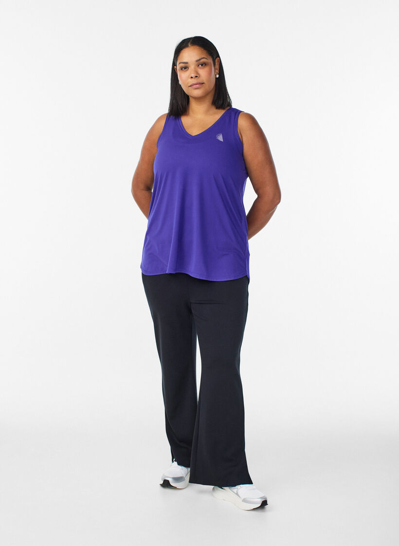 Sports top with V-neck, Violet, Model image number 1