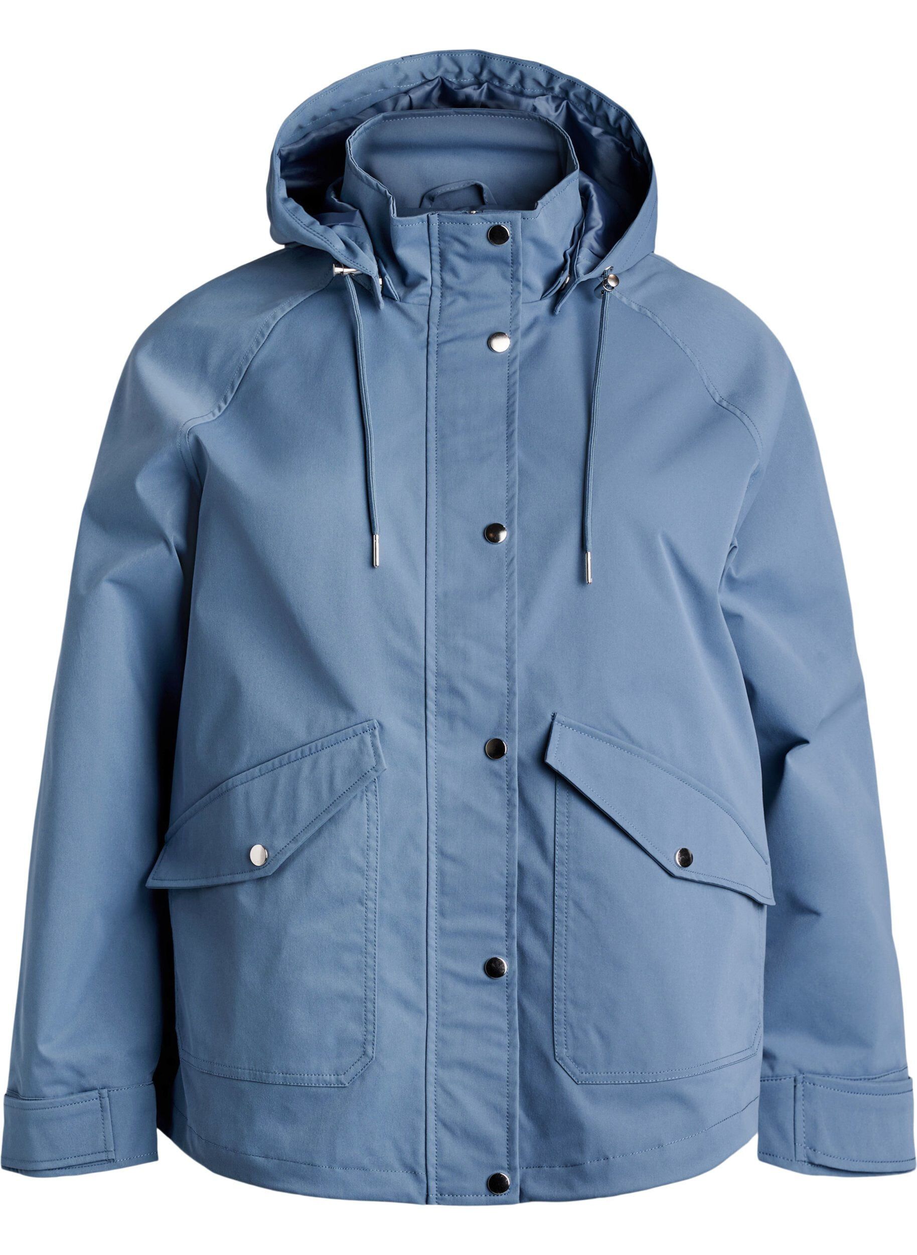 Zizzi Veste courte de printemps avec capuche amovible, Bleu, Packshot image number 0