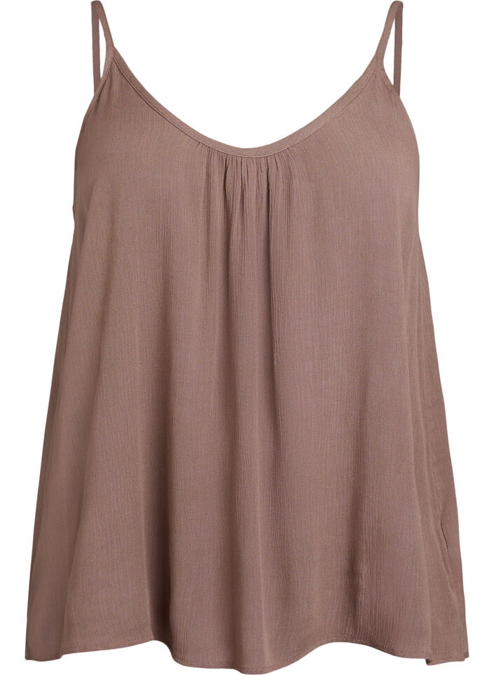 Top &agrave; bretelles en viscose, Marron, Packshot image number 0
