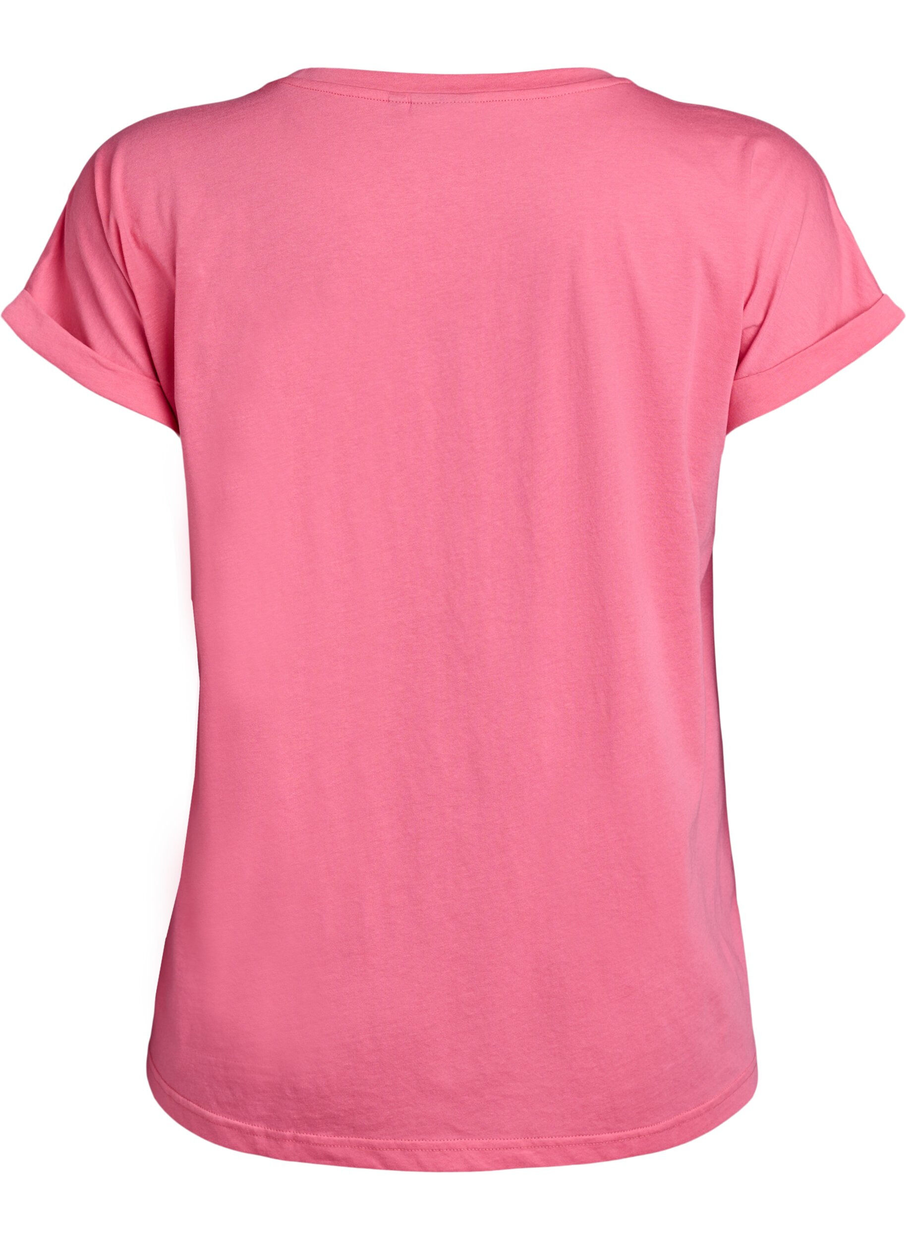 Zizzi T-shirt &agrave; manches courtes en m&eacute;lange de coton, Rose, Packshot image number 1