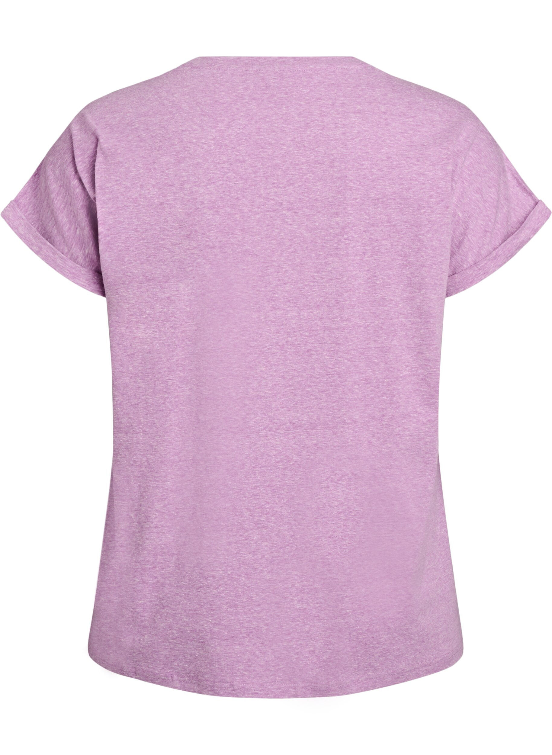 Zizzi T-shirt m&eacute;lang&eacute; avec manches courtes, Violet, Packshot image number 1
