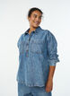 Chemise en jean avec demi-patte de boutonnage et poches poitrine, Bleu Clair, Model image number 0