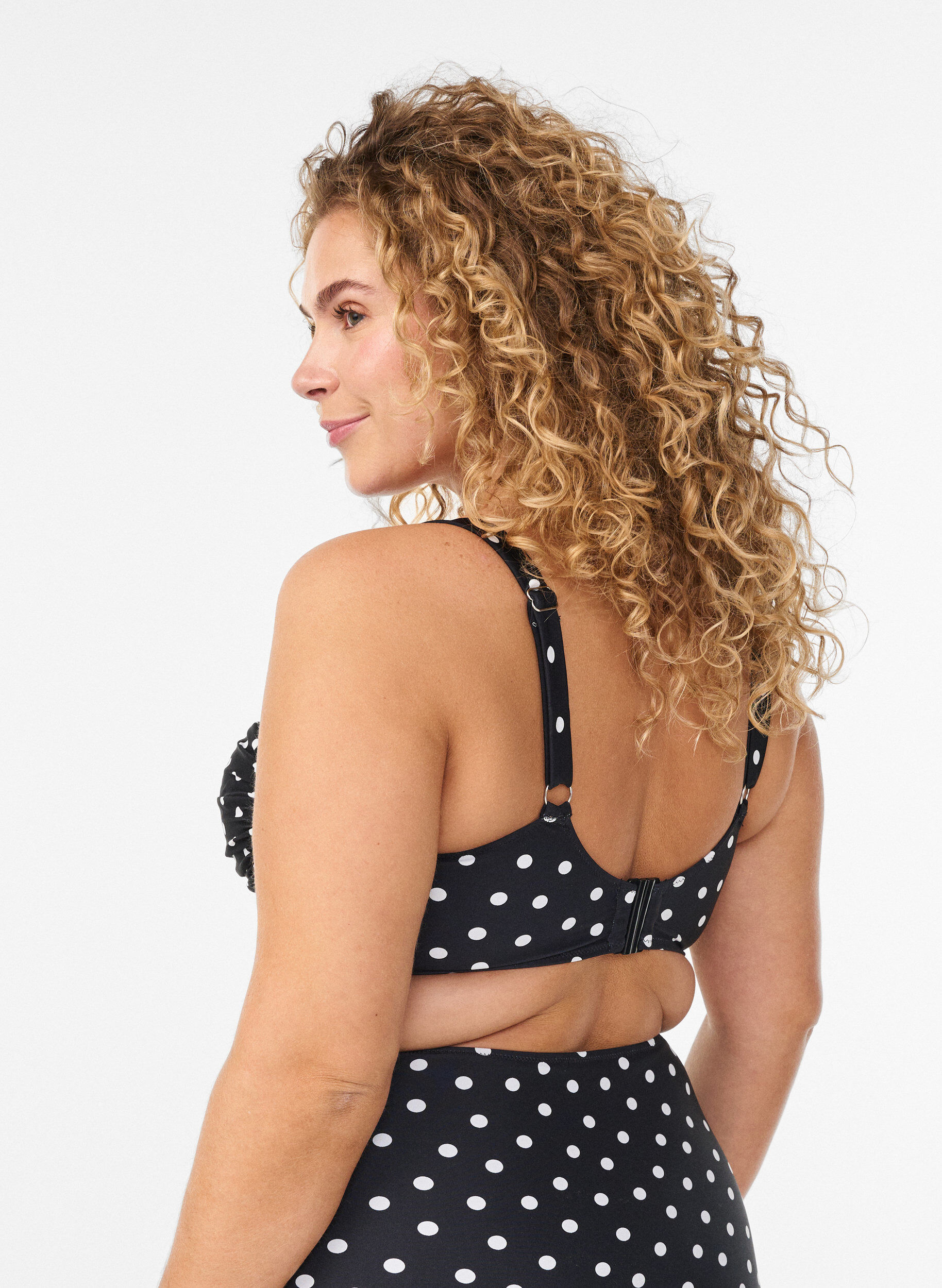 ZizziHaut de bikini rembourr&eacute; et imprim&eacute;, Noir, Model image number 1
