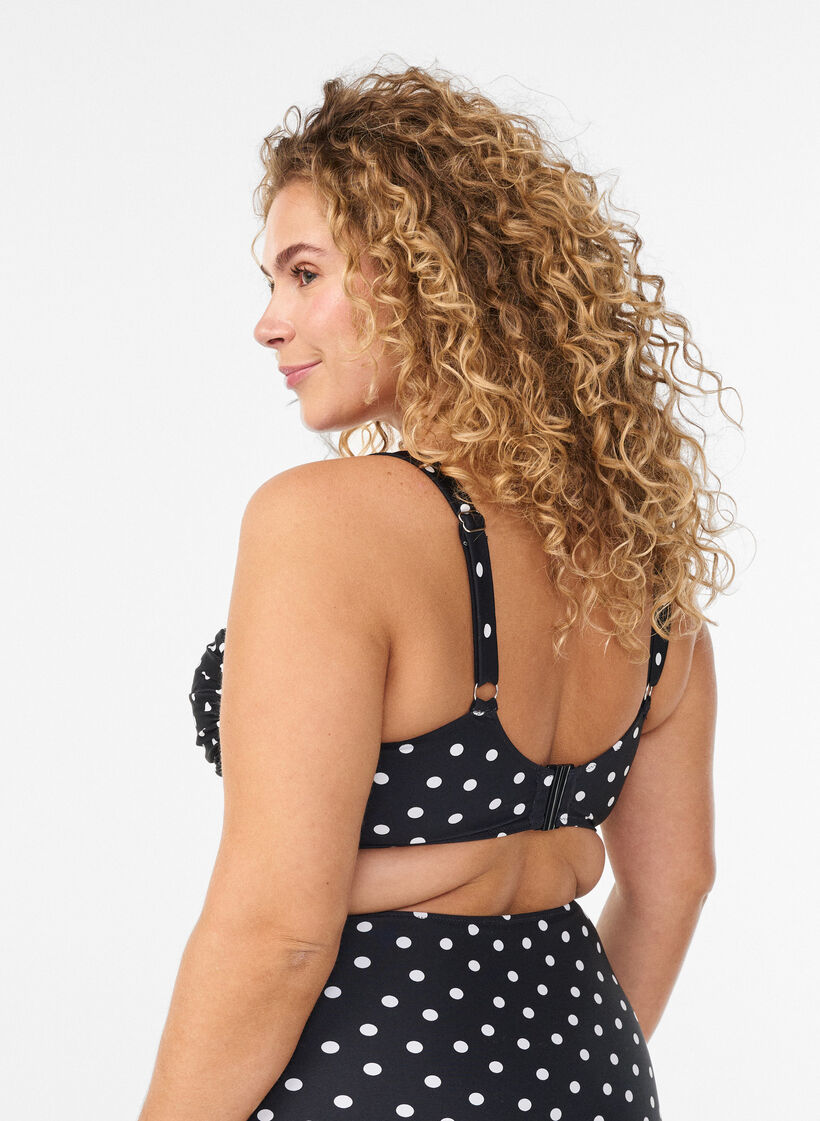 Haut de bikini rembourr&eacute; et imprim&eacute;, Noir, Model