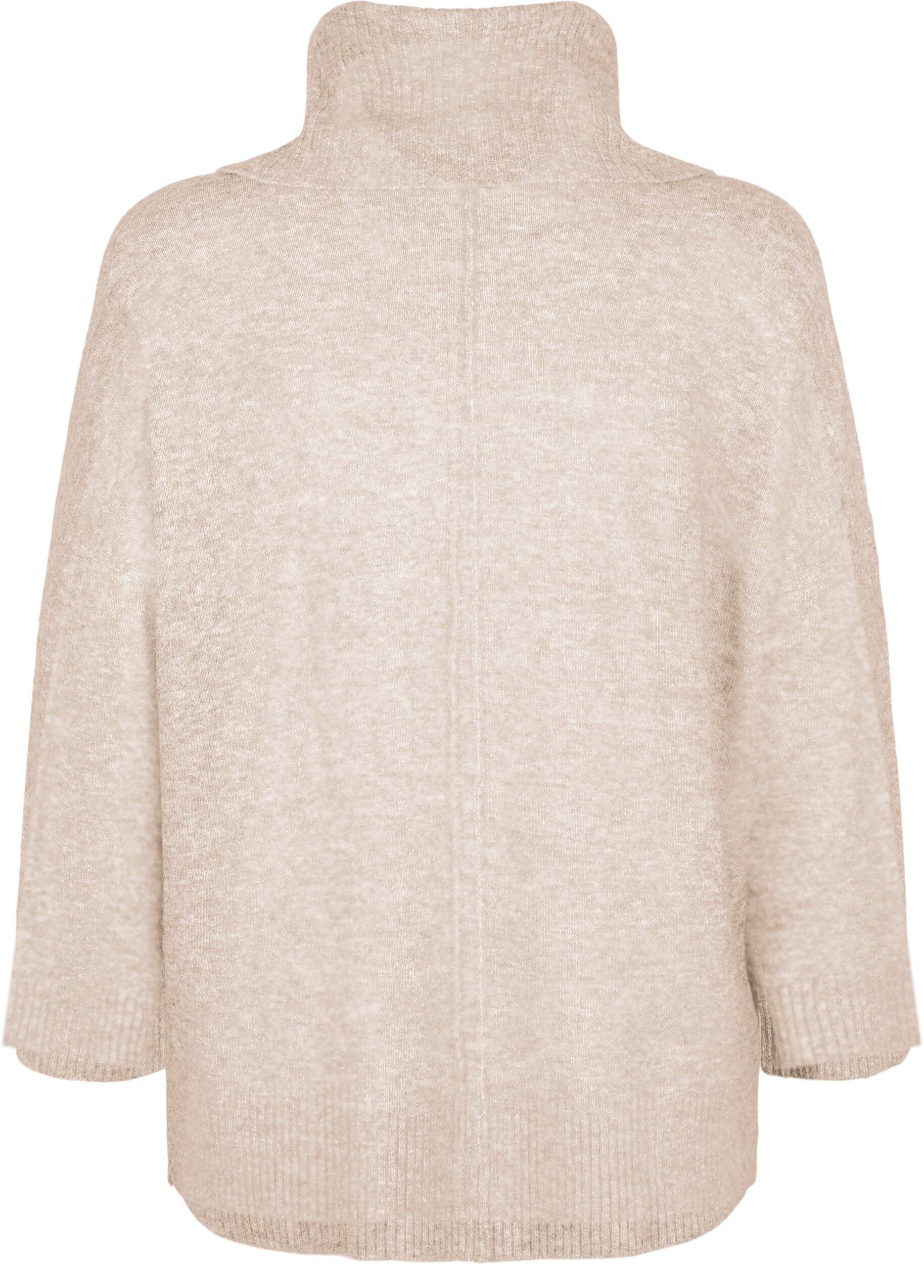 Zizzi Pull en tricot m&eacute;lang&eacute; avec col roul&eacute;, Simply Taupe Mel., Packshot image number 1