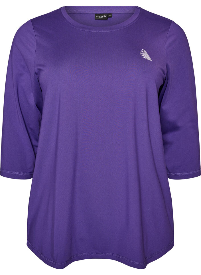 Sports top with 3/4 sleeves, Violet, Packshot image number 0