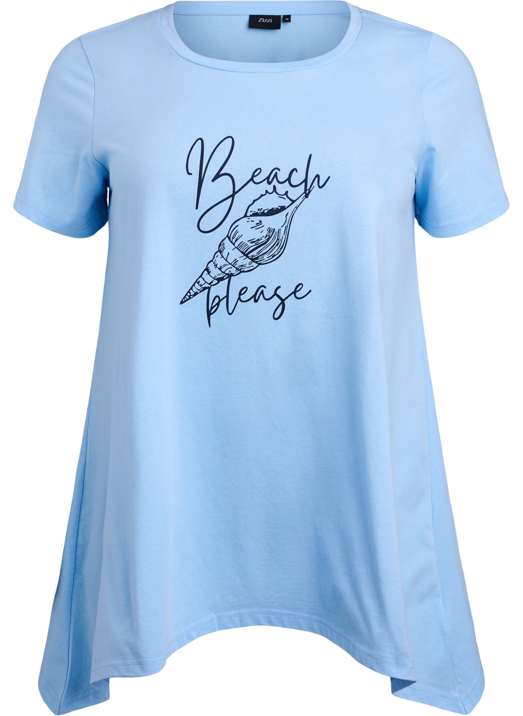 ZizziT-shirt &agrave; col rond et coupe &eacute;vas&eacute;e, Bleu, Packshot image number 0