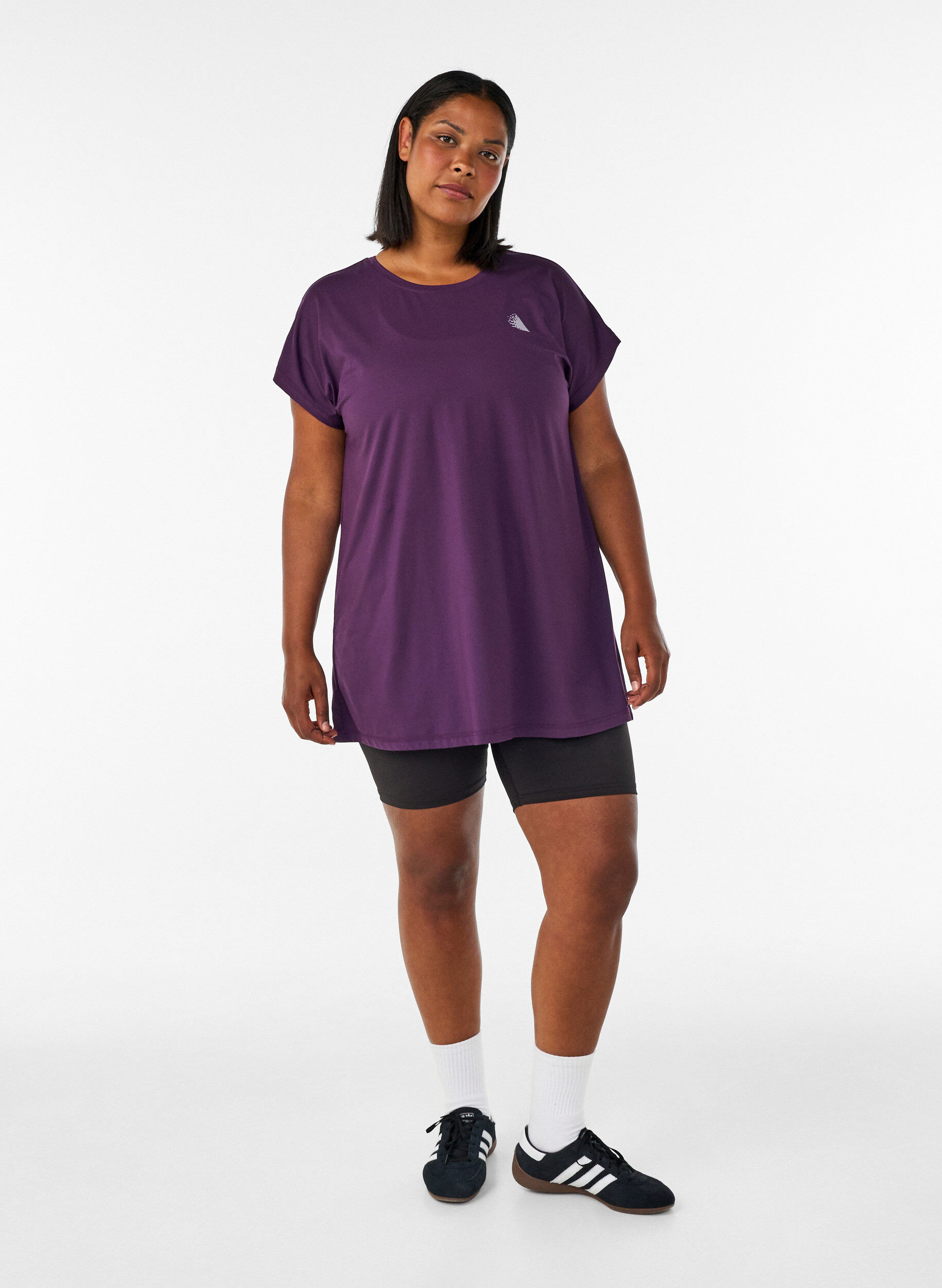 ZizziT-shirt long de sport, Violet, Model image number 1