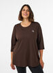 Sports top with 3/4 sleeves, Marron, Model image number 0