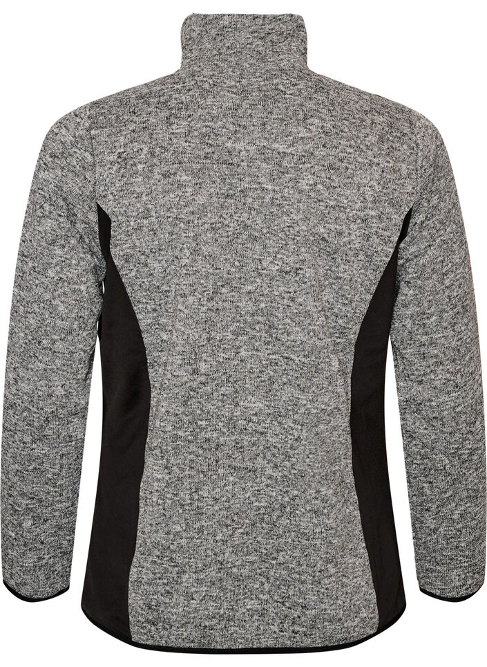 Cardigan d'entra&icirc;nement avec empi&egrave;cements contrastants et col montant, Gris anthracite, Packshot image number 1