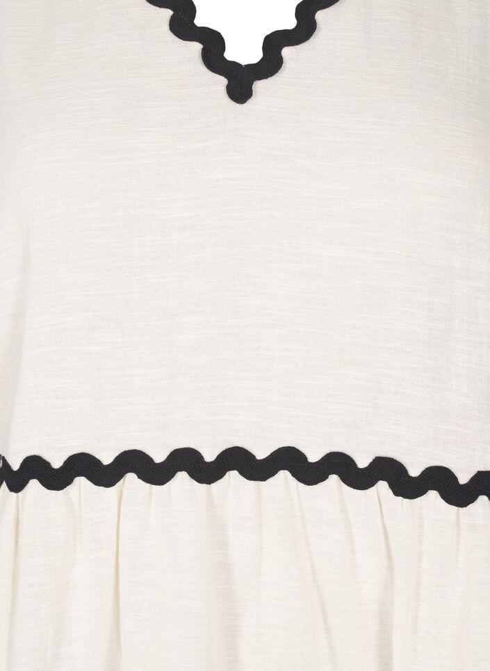 Chemisier sans manches avec bords contrastés et échancrés, Beige, Packshot image number 2