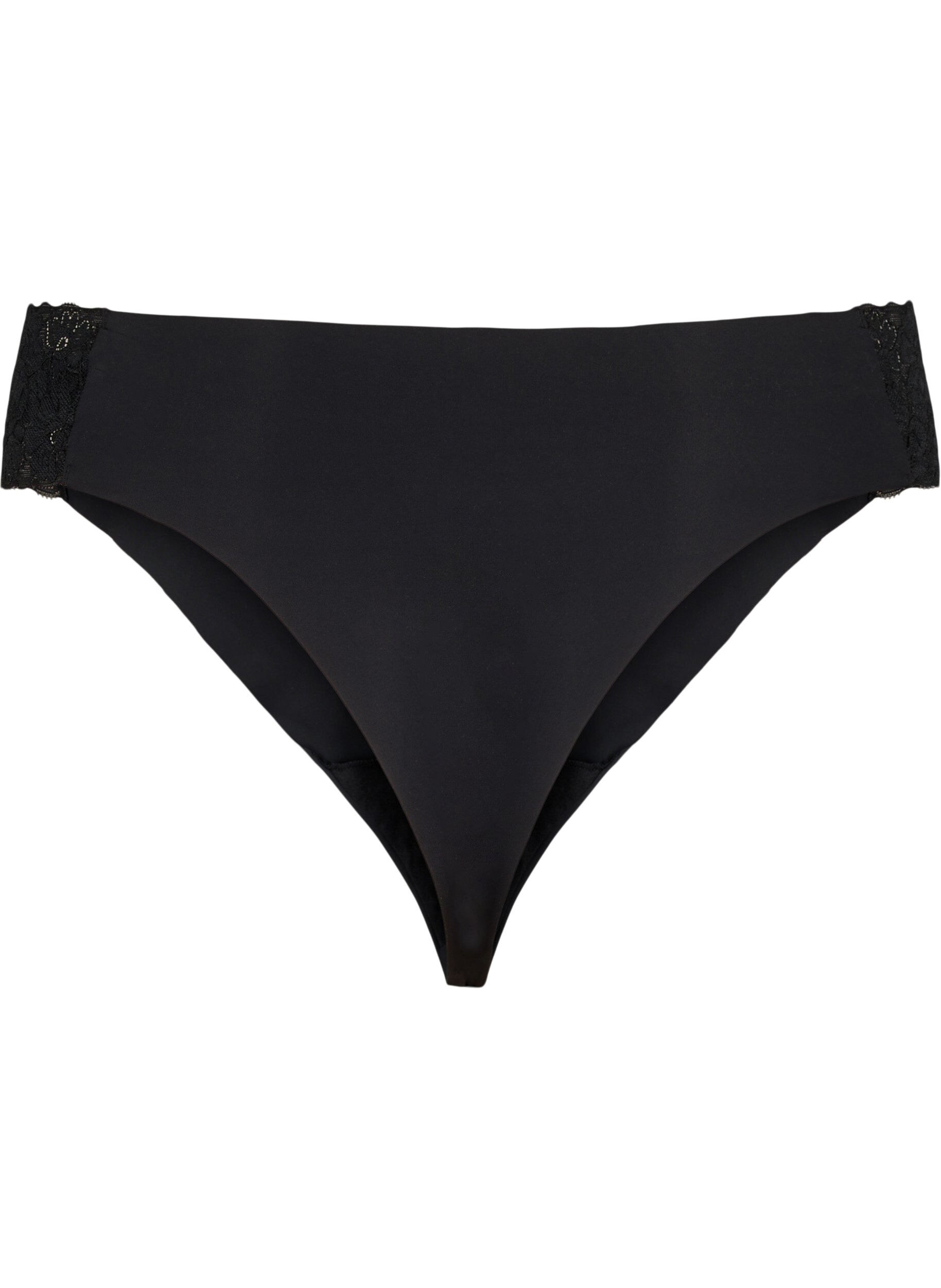 Zizzi 2-pack Culotte br&eacute;silienne taille normale, Noir, Packshot image number 1
