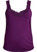 Top en viscose avec bord en dentelle, Violet, Packshot image number 0
