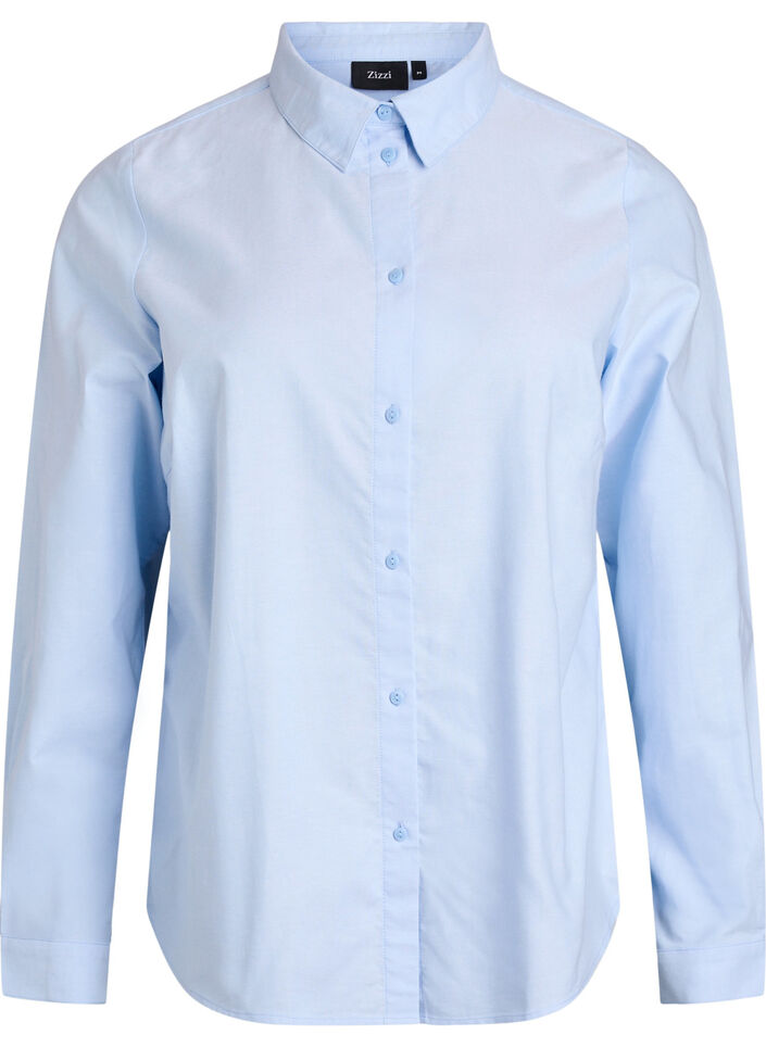 Chemise &agrave; manches longues en coton, Bleu, Packshot