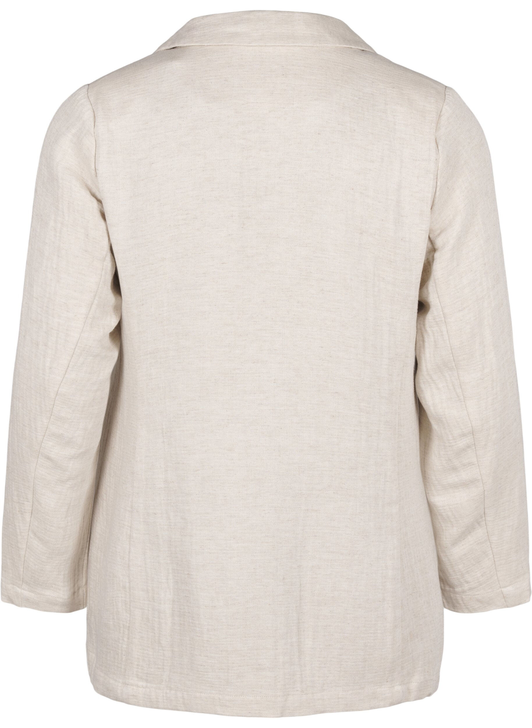 Zizzi Blazer con&ccedil;u dans un m&eacute;lange de mati&egrave;re contenant du lin, Rainy Day, Packshot image number 1