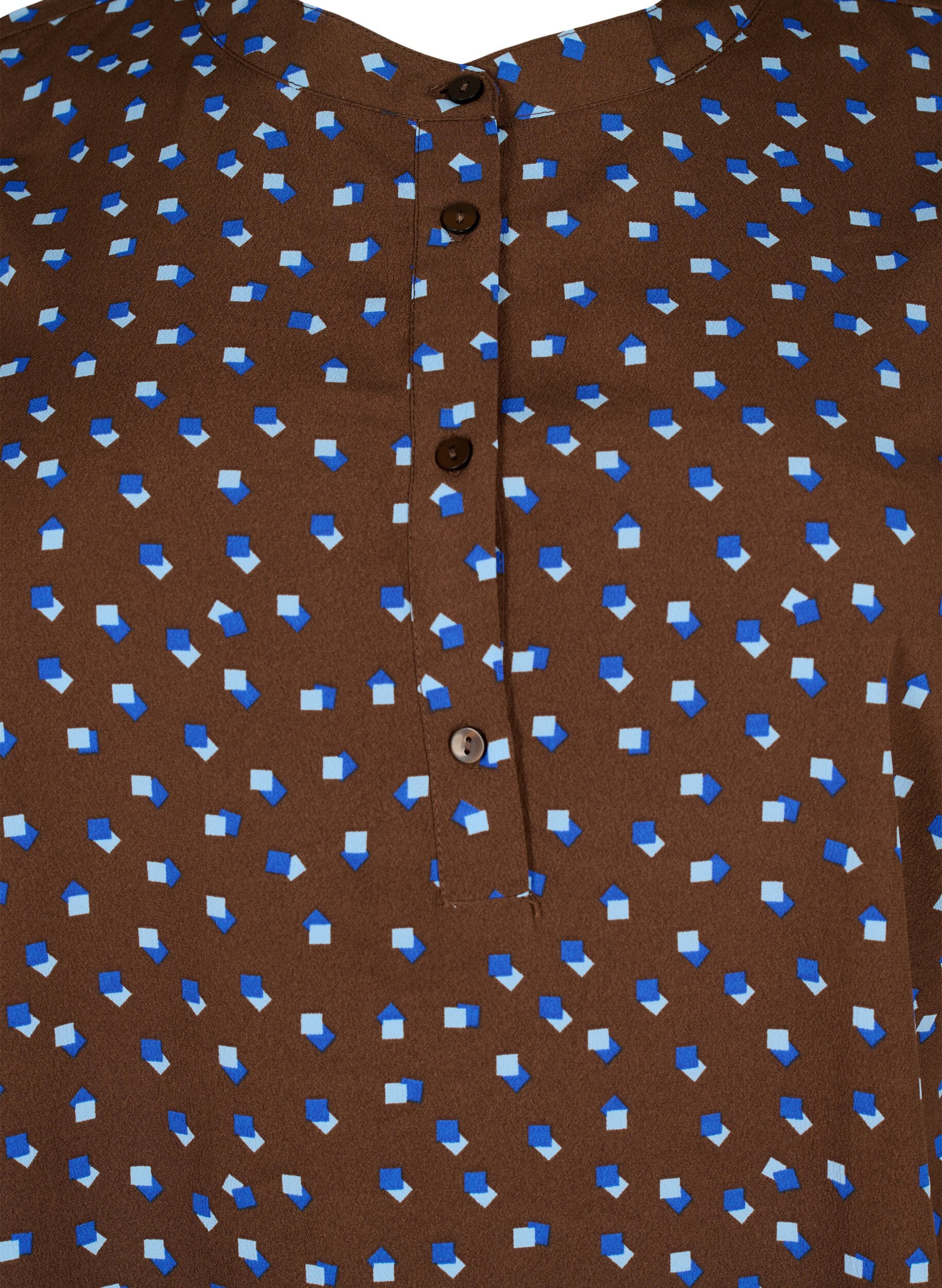 Zizzi FLASH - Tunique imprim&eacute;e &agrave; manches longues, Chicory Coffee AOP, Packshot image number 2