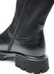 Botte haute avec empi&egrave;cements c&ocirc;tel&eacute;s, Noir, Packshot image number 5