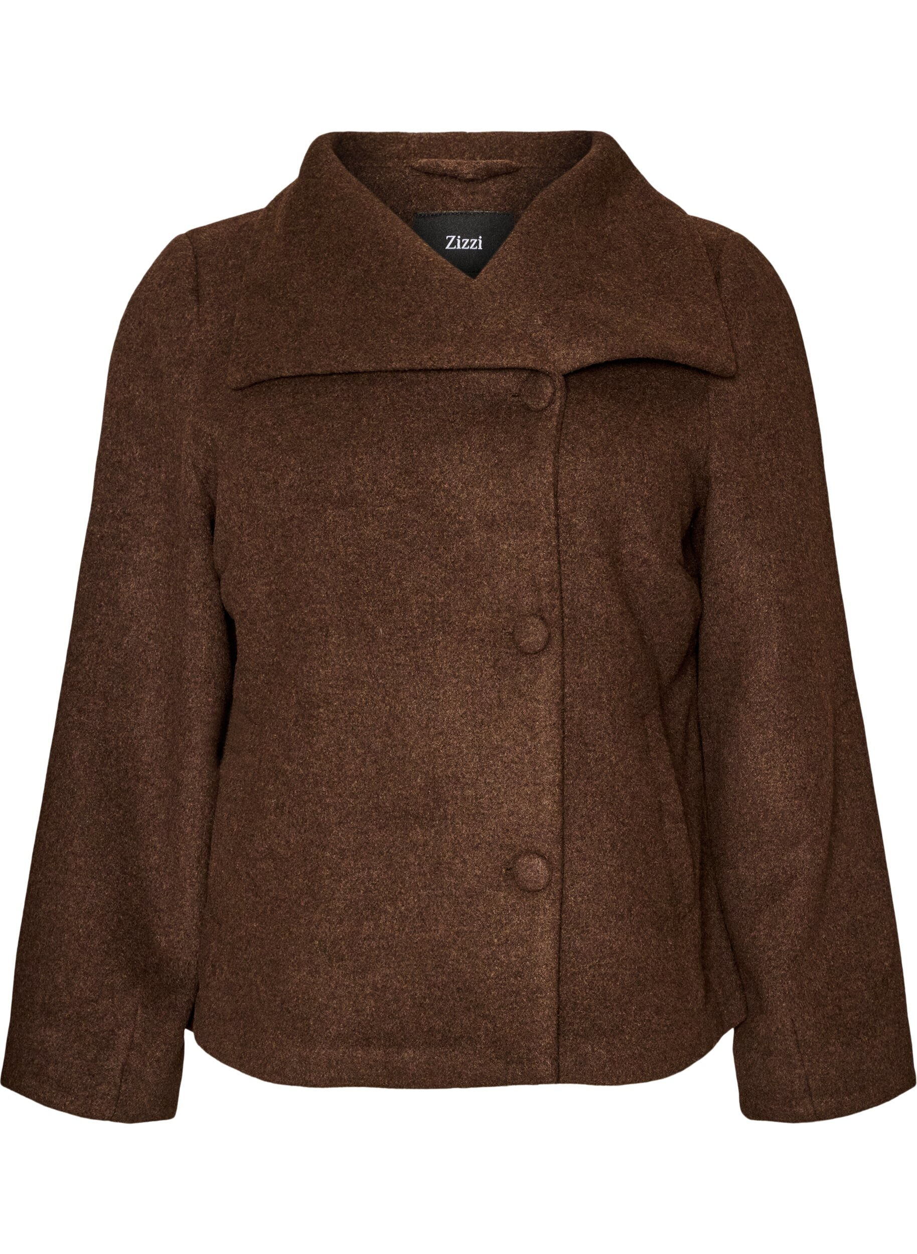 Veste courte avec boutonnage asym&eacute;trique