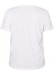 T-shirt en coton avec badge texte, Blanc, Packshot image number 1