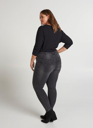 Jeans Amy, Dark Grey Denim, Model image number 0