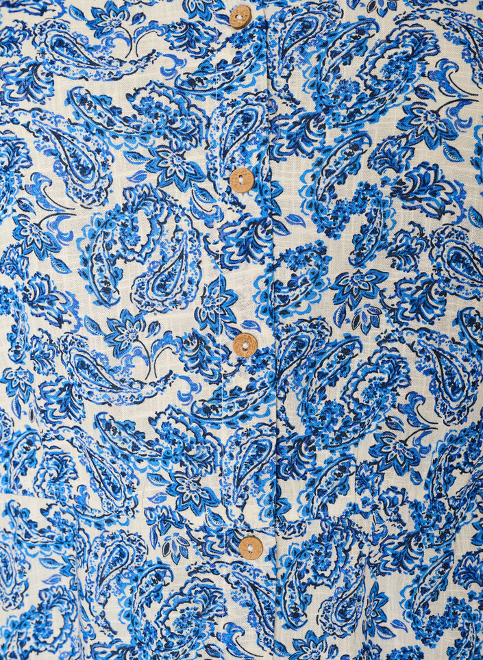 Robe courte en coton &agrave; imprim&eacute; floral, Bleu, Packshot image number 2