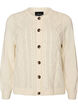 Cardigan avec motif torsad&eacute;, Vanille, Packshot image number 0