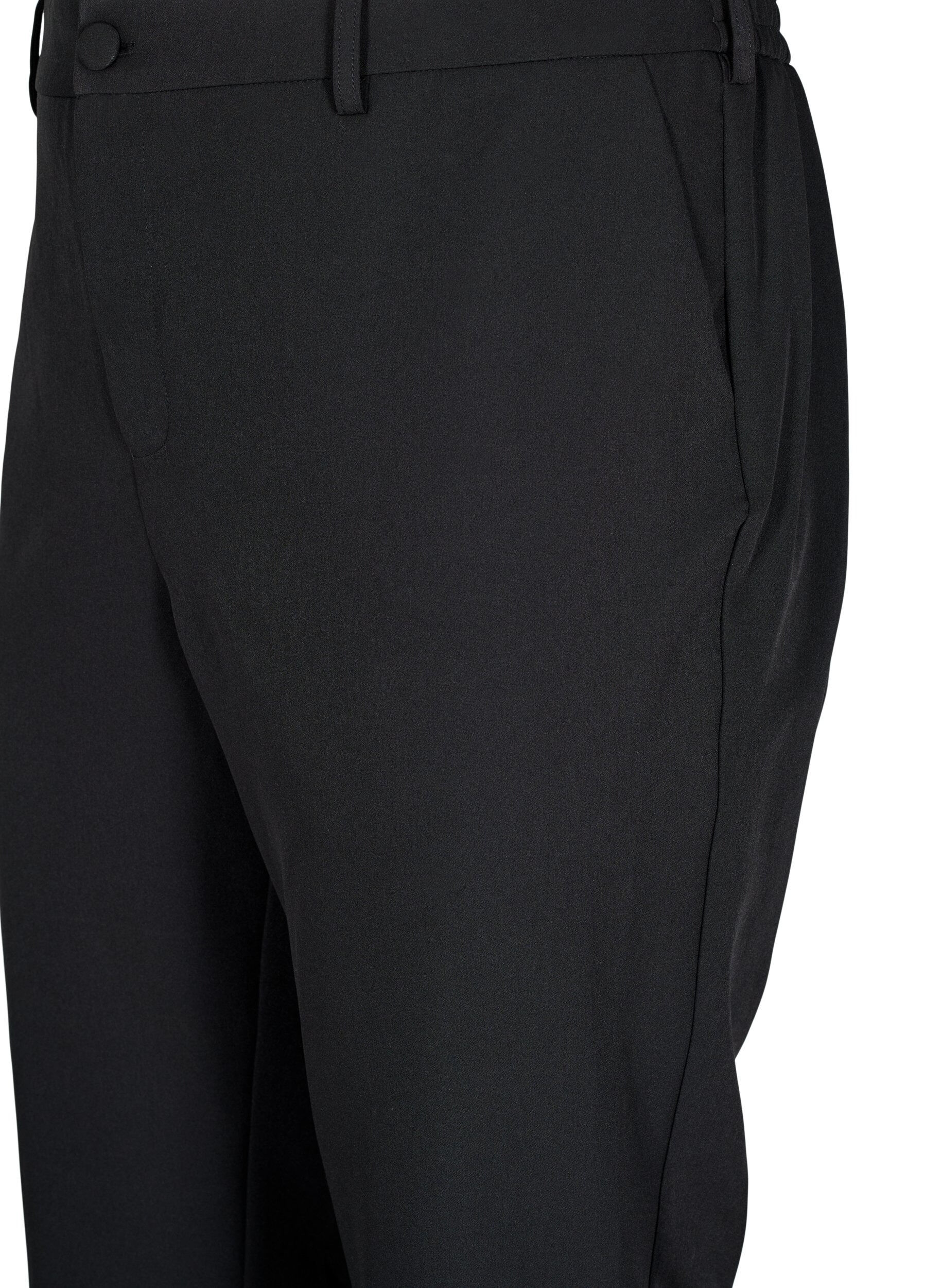 Zizzi Pantalon avec poches et jambe droite, Black, Packshot image number 2