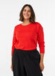 T-shirt basique &agrave; manches longues et col rond, Rouge, Model image number 0