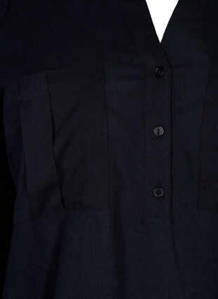 Tunique en coton à manches 3/4, Black, Packshot image number 2