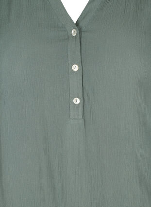 Tunique en viscose avec col en V et boutons, Balsam Green, Packshot image number 2