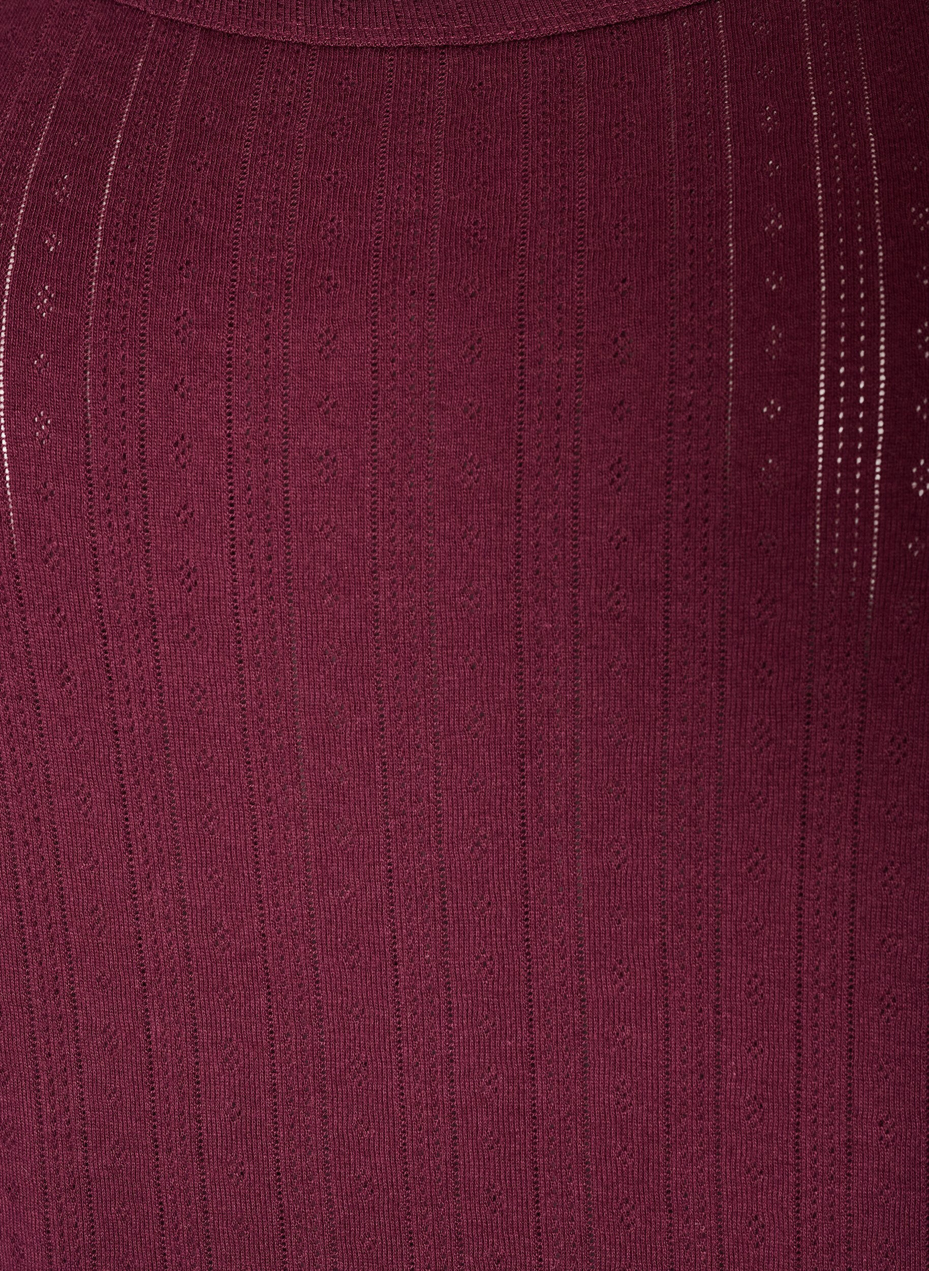 ZizziHaut de nuit en coton bio &agrave; motif textur&eacute;, Bordeaux fonc&eacute;, Packshot image number 2