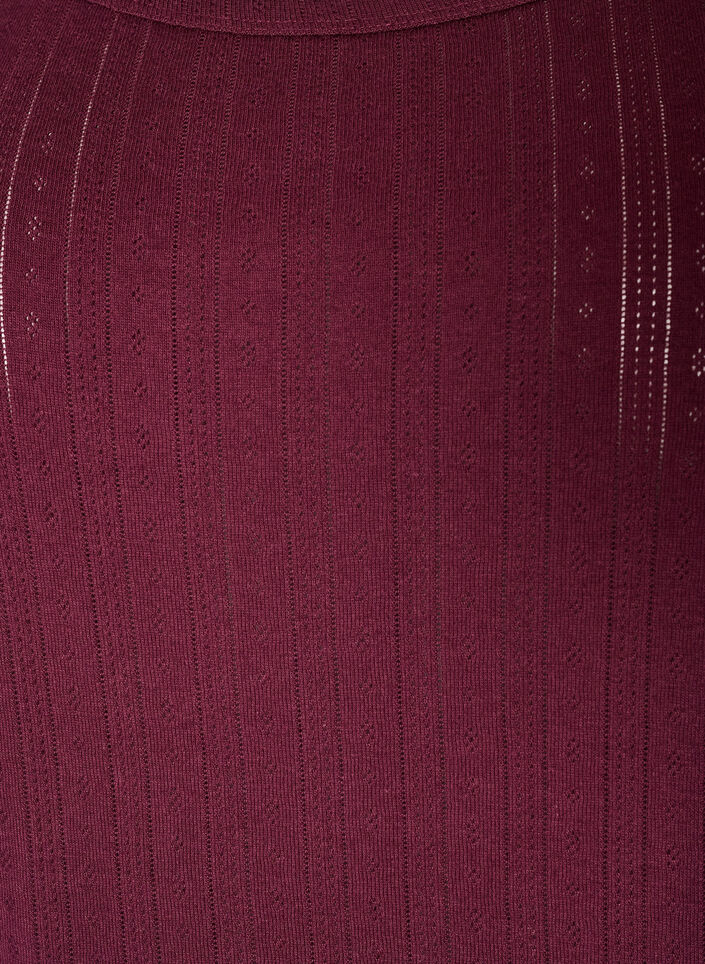 Haut de nuit en coton bio &agrave; motif textur&eacute;, Bordeaux fonc&eacute;, Packshot image number 2