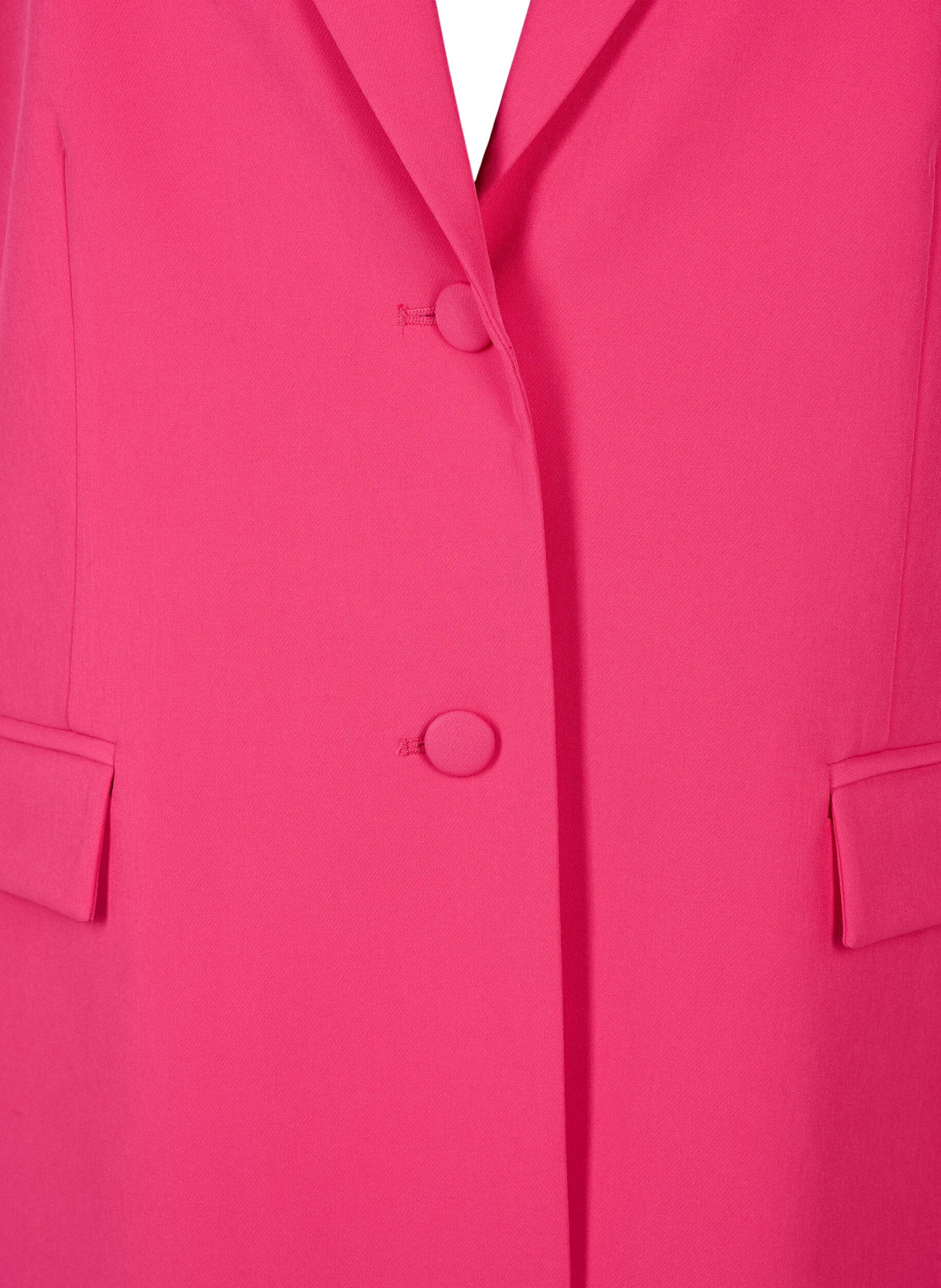 Zizzi Blazer classique avec fermeture &agrave; boutons, Pink Yarrow, Packshot image number 2