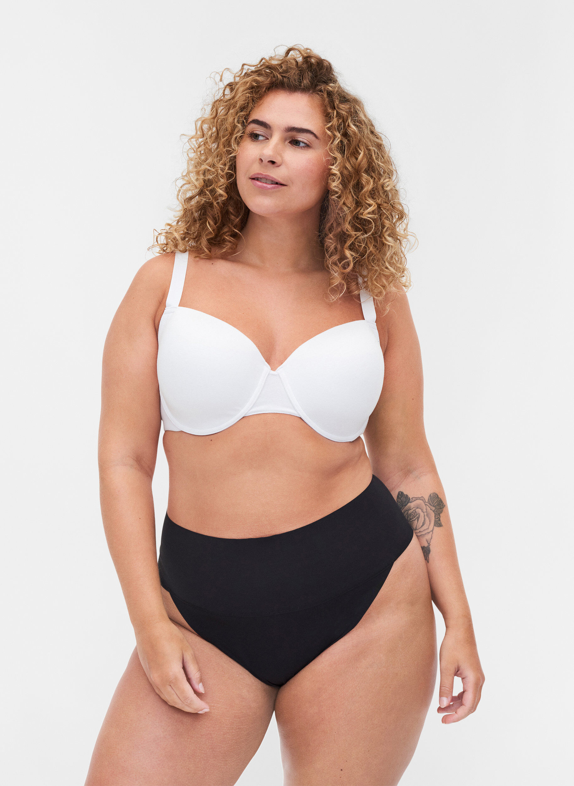 Lot de 2 strings taille haute, Noir, Model