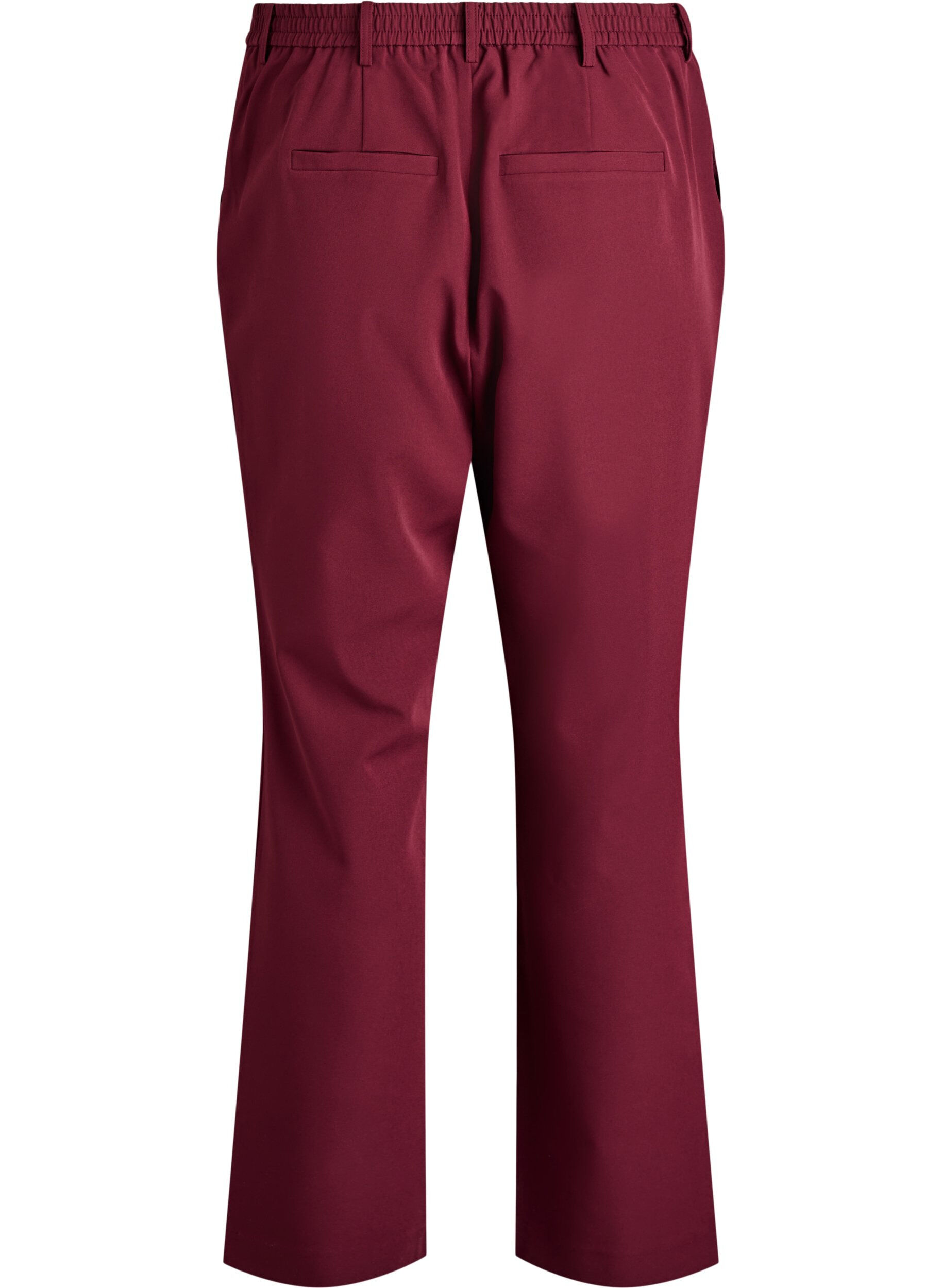 Zizzi Pantalon avec poches et jambes droites, Bordeaux, Packshot image number 1