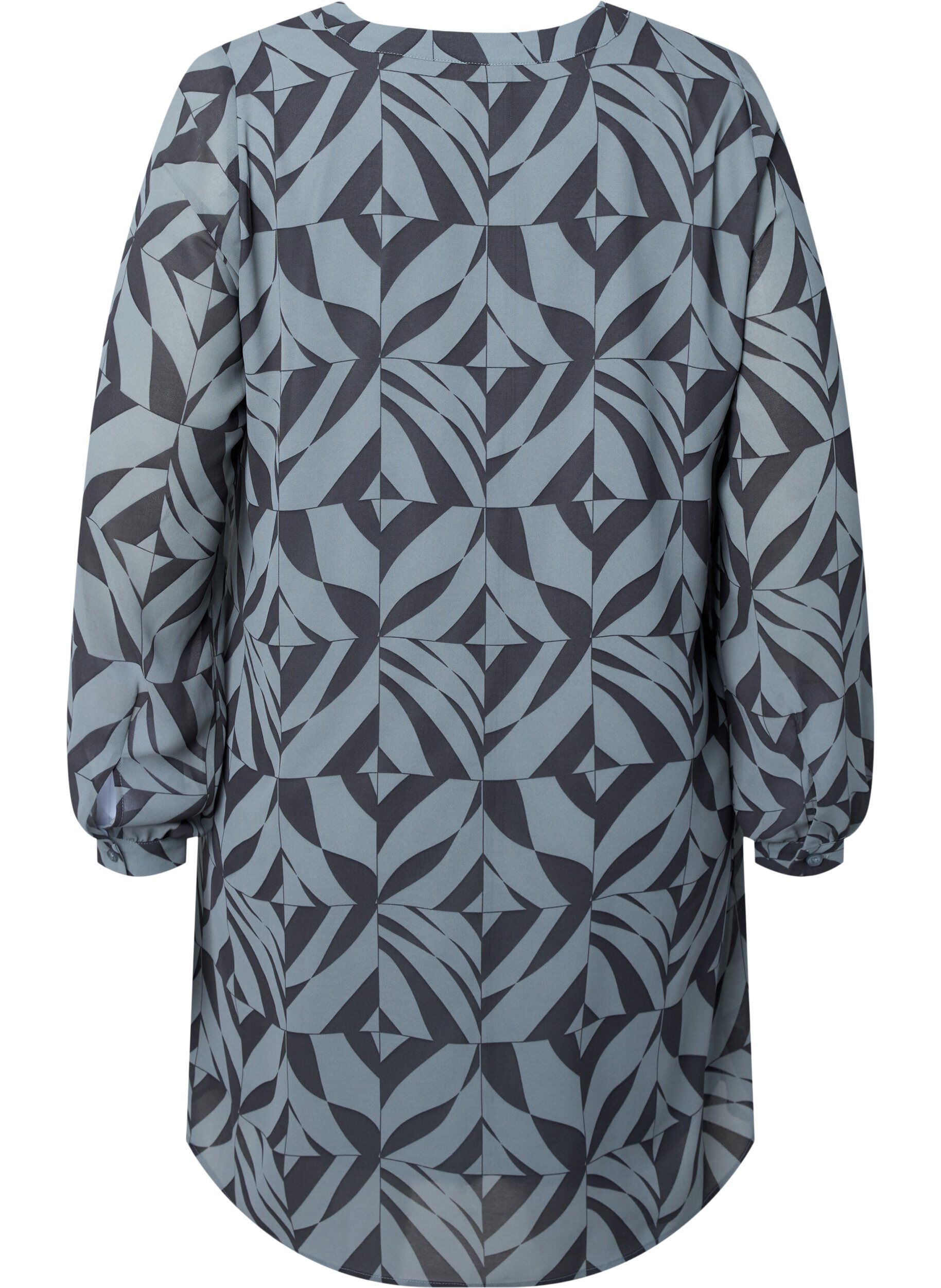 Zizzi Robes &agrave; manches longues avec encolure en V, Graphic Leaf, Packshot image number 1