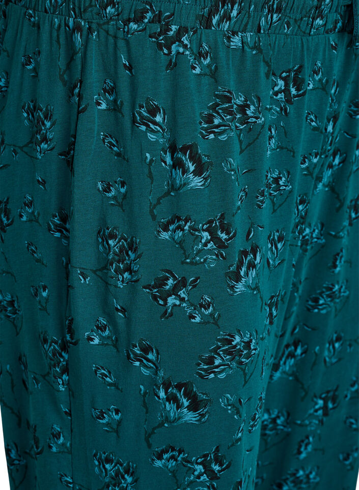 Pantalon de pyjama en coton avec imprim&eacute;, Turquoise, Packshot image number 2
