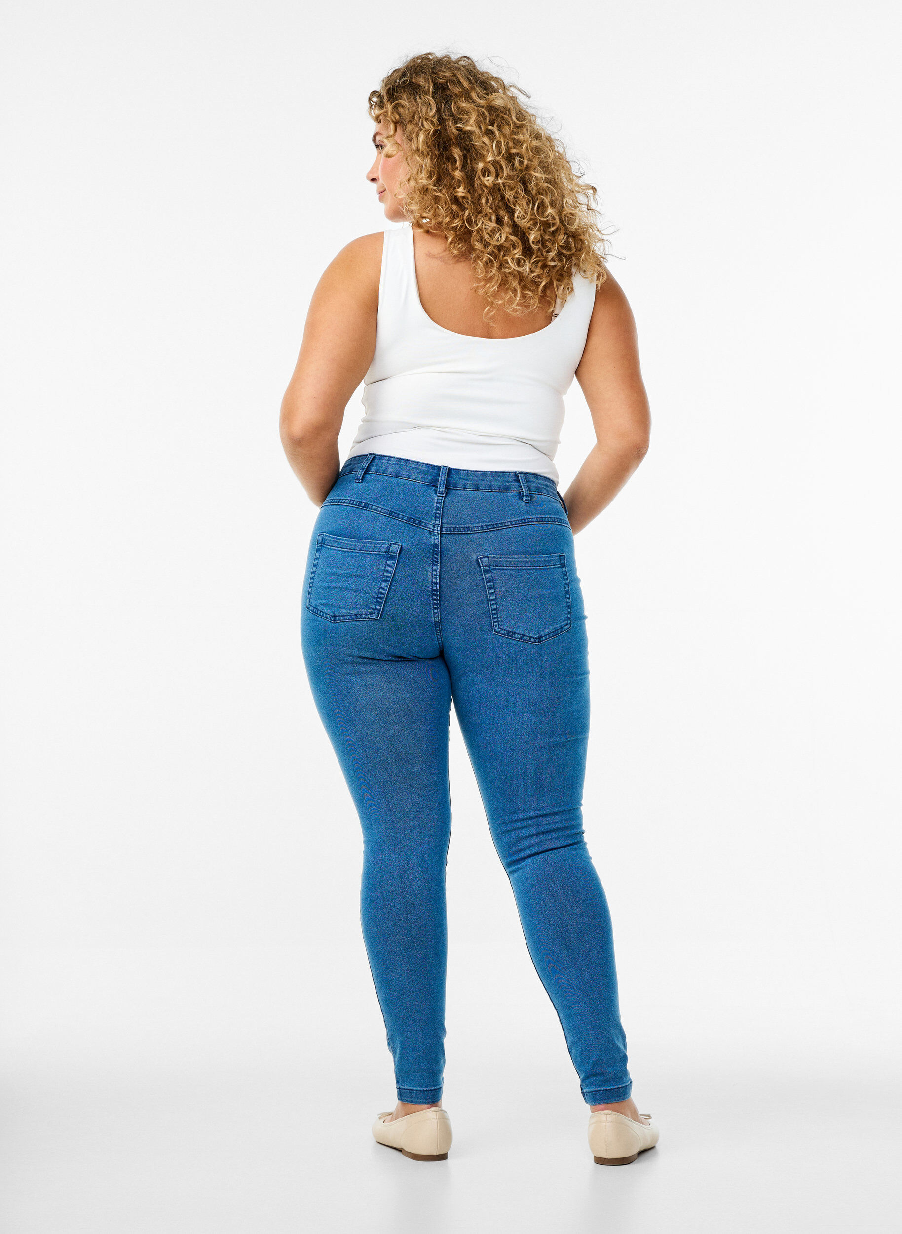 Zizzi Jean Amy super slim taille haute, Bleu, Model image number 1