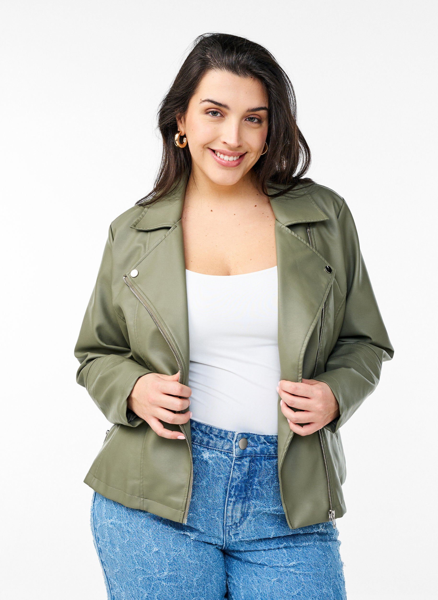 ZizziPerfecto en similicuir, Vert fonc&eacute;, Model image number 0
