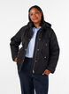 Parka matelass&eacute; avec une capuche amovible, Noir, Model image number 0